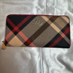 Daks London Plaid Zip Around Wallet
